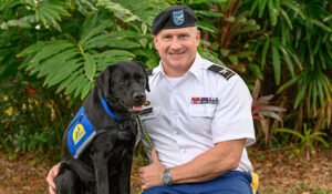 Veteran and service dog