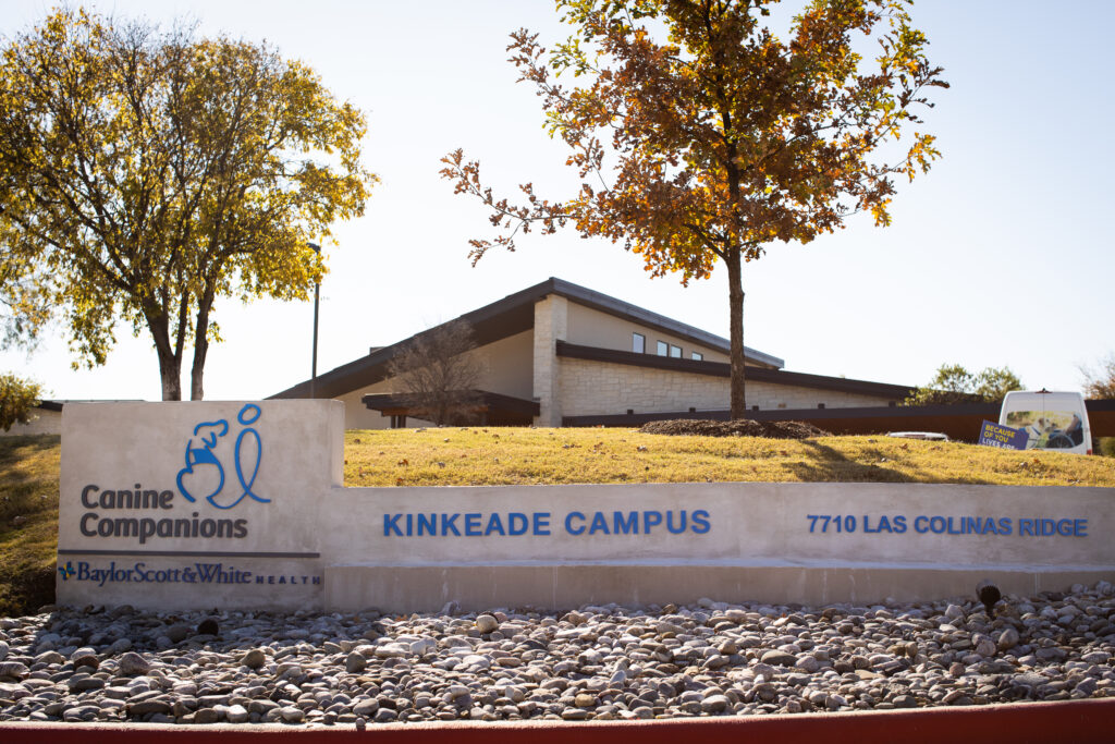 Canine Companions at Baylor Scott & White Health - Kinkeade Campus sign with logo