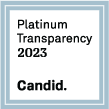 A square badge with the text Platinum Transparency 2023 Candid.
