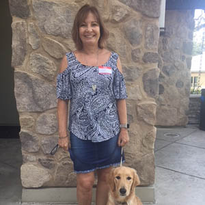 Pam Durkin and yellow lab