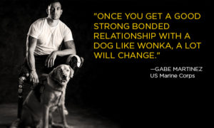 Gabe Martinez with his Canine Companions Service Dog Wonka