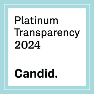white seal that says Platinum Transparency 2024 Candid