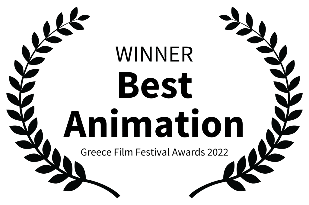 Laurel film festival logo with the words Winner Best Animation Greece Film Festival Awards 2022