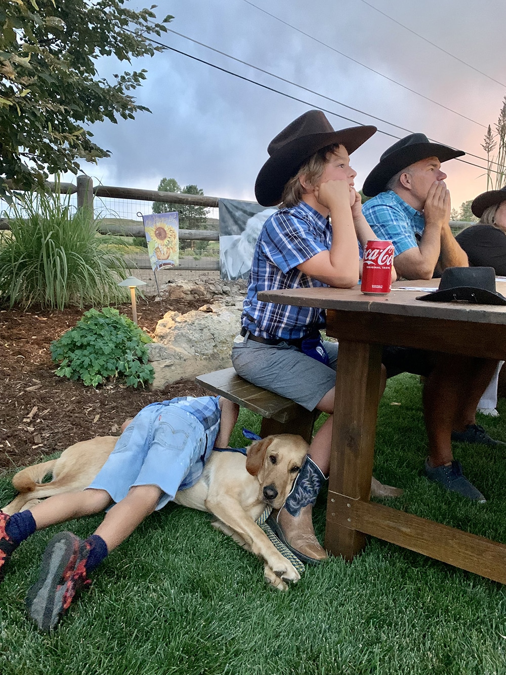 Kids at picnic table