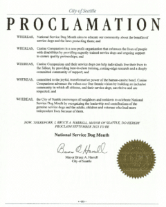 City of Seattle Proclamation signed by Bruce A. Harrell