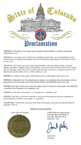 Image of the state of Colorado proclamation