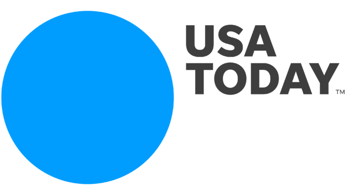 Blue circle next to the text "USA TODAY" in black.