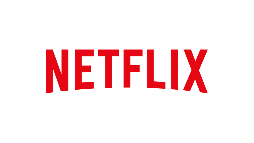 Red arched capital letters spelling NETFLIX centered on a dark green background.