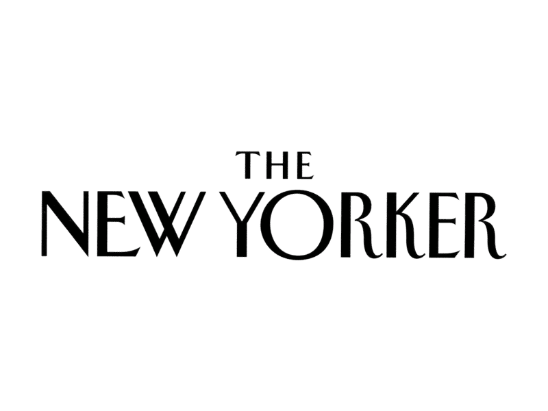 The New Yorker logo in black stylized serif lettering with THE centered above NEW YORKER