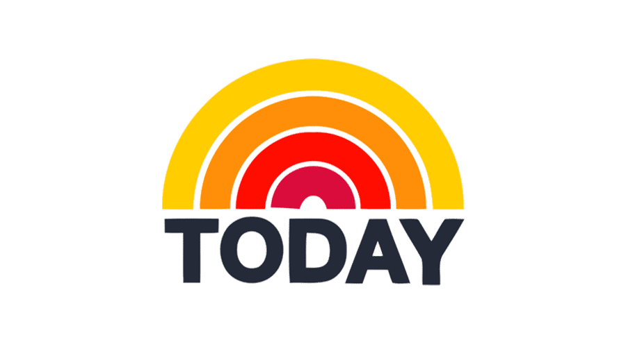 TODAY logo with four semicircular arcs in yellow, orange, red, and magenta above bold navy TODAY text