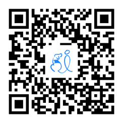 A black and white QR code with a stylized blue drawing of a cat and the letters 'Bli' in the center.